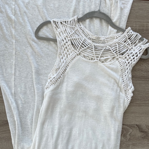 Maje Fire macramé-trimmed linen maxi dress - Picture 7 of 8